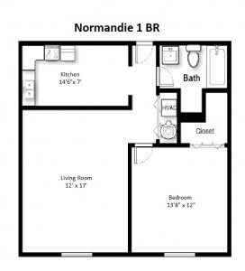 One Bedroom Standard Style – Ground Floor (#03)